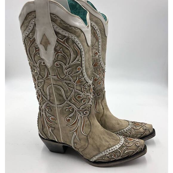 Corral Womens Overlay & Embroidered & Studs & Crystals Boots Size 7 M - Picture 2 of 14